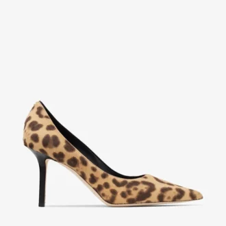 Love 85 Pumps i naturligt ponnyskinn med leopardmönster