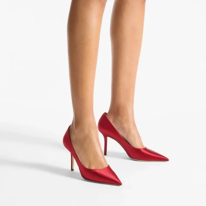 Love 85 rubinröda pumps i satin Love 85 rubinröda pumps i satin
