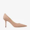 Love 85 spetsiga pumps i balettrosa mocka med Jc-emblem Love 85 spetsiga pumps i balettrosa mocka med Jc-emblem