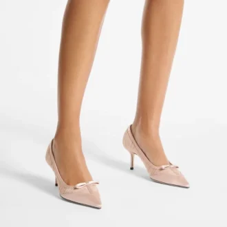 Love Mesh 85 Macaron Satin med rynkad tyllpumps