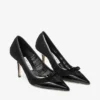 Love Mesh 85 Svarta pumps i spazzolato och rynkad mesh
