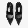 Love Mesh 85 Svarta pumps i spazzolato och rynkad mesh