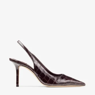 Love Sling Back 85 Sambuco Slingbacks i glänsande läder med krokodilprägling