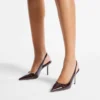Love Sling Back 85 Sambuco Slingbacks i glänsande läder med krokodilprägling Love Sling Back 85 Sambuco Slingbacks i glänsande läder med krokodilprägling