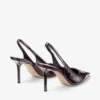 Love Sling Back 85 Sambuco Slingbacks i glänsande läder med krokodilprägling Love Sling Back 85 Sambuco Slingbacks i glänsande läder med krokodilprägling