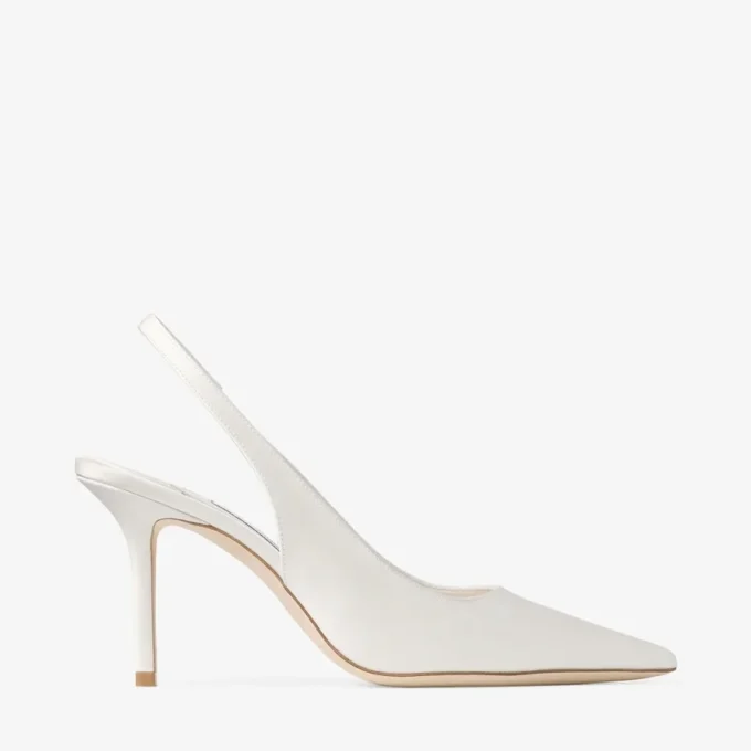 Love Sling Back 85 Slingbacks i elfenbensfärgad satin Love Sling Back 85 Slingbacks i elfenbensfärgad satin