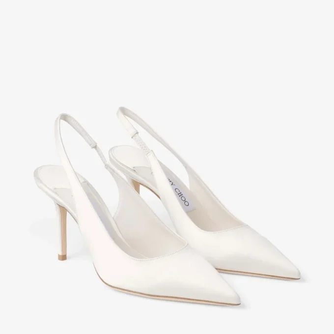 Love Sling Back 85 Slingbacks i elfenbensfärgad satin Love Sling Back 85 Slingbacks i elfenbensfärgad satin