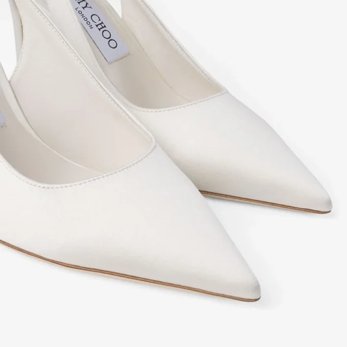 Love Sling Back 85 Slingbacks i elfenbensfärgad satin Love Sling Back 85 Slingbacks i elfenbensfärgad satin