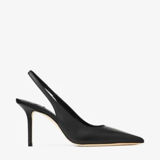 Love Sling Back 85 Svarta slingbacks i kalvskinn