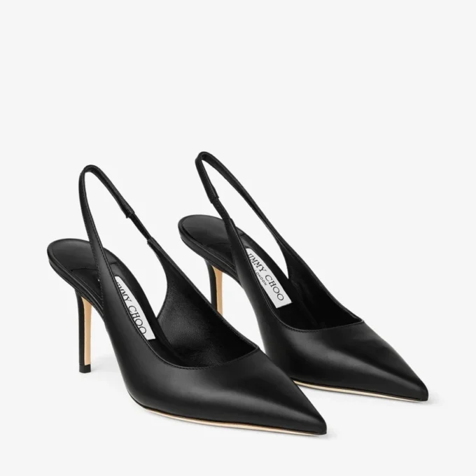 Love Sling Back 85 Svarta slingbacks i kalvskinn Love Sling Back 85 Svarta slingbacks i kalvskinn