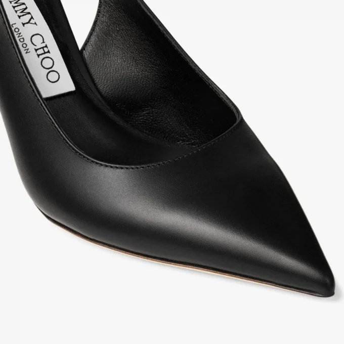 Love Sling Back 85 Svarta slingbacks i kalvskinn Love Sling Back 85 Svarta slingbacks i kalvskinn