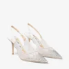 Love Sling Back 85 Vita slingbacks i mesh med DéGradé Galaxy-kristaller