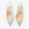 Love Sling Back 85 Vita slingbacks i mesh med DéGradé Galaxy-kristaller