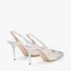 Love Sling Back 85 Vita slingbacks i mesh med DéGradé Galaxy-kristaller