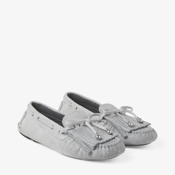 Manon F Dove Suede Denim Loafers Manon F Dove Suede Denim Loafers