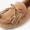 Manon F Toffee-loafers i sammet och mocka med fårskinn