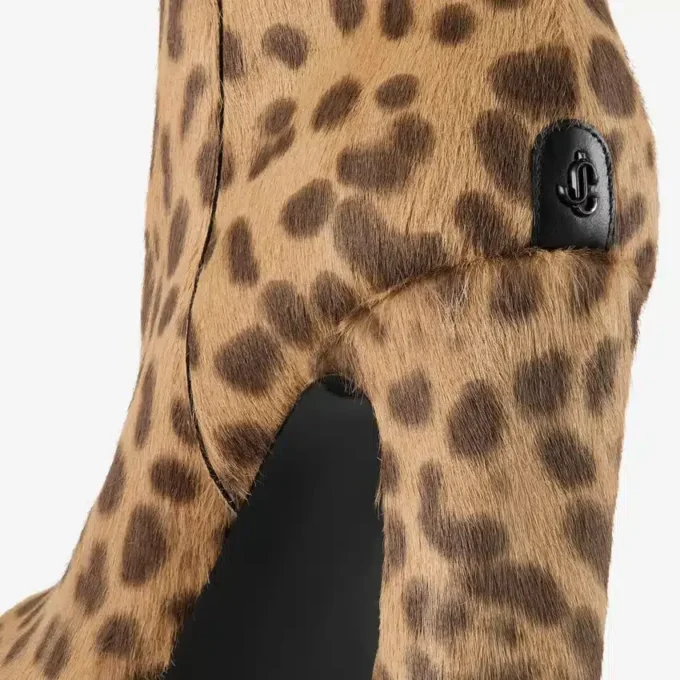 Marene ankelstövlar 120 naturfärgade ankelstövlar i ponnyskinn med leopardmönster