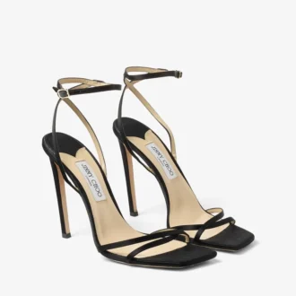 Metz 100 svart satinsandal
