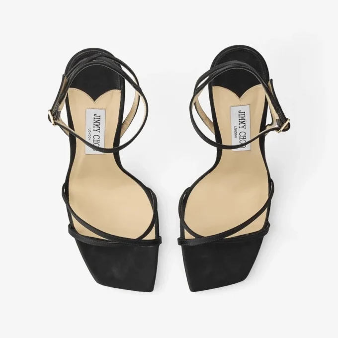 Metz 100 svart satinsandal