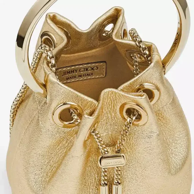 Micro Bon Bon guldmetallisk nappa-miniväska Micro Bon Bon guldmetallisk nappa-miniväska