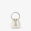 Micro Bon Bon mini-väska i elfenbensfärgad satin med pärlor över hela ytan Micro Bon Bon mini-väska i elfenbensfärgad satin med pärlor över hela ytan