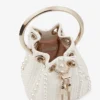 Micro Bon Bon mini-väska i elfenbensfärgad satin med pärlor över hela ytan Micro Bon Bon mini-väska i elfenbensfärgad satin med pärlor över hela ytan