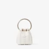 Micro Bon Bon mini-väska i elfenbensfärgad satin med pärlor över hela ytan Micro Bon Bon mini-väska i elfenbensfärgad satin med pärlor över hela ytan