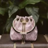 Micro Bon Bon Rose Satin och Jimmy Choo Lace Mini Bucket Bag