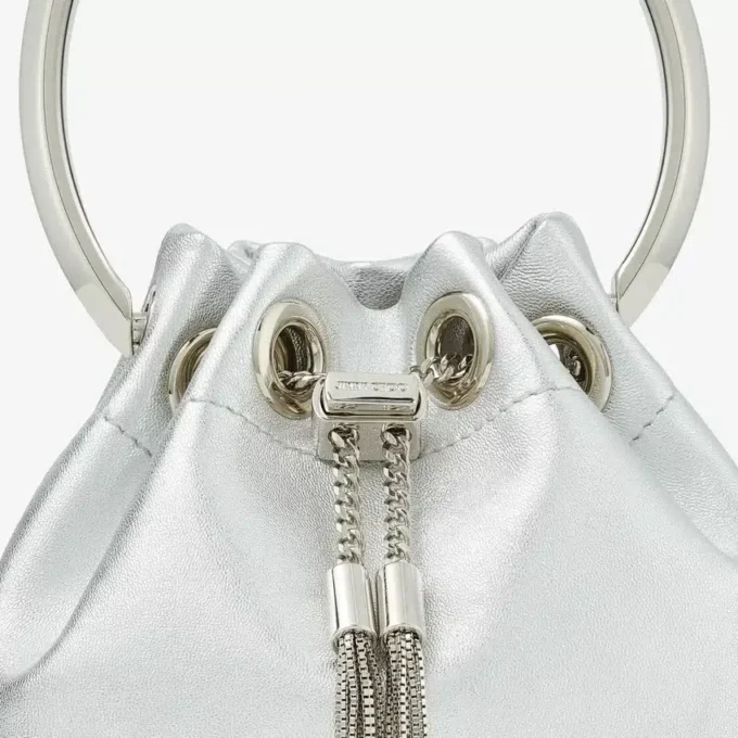 Micro Bon Bon silvermetallic nappa miniväska