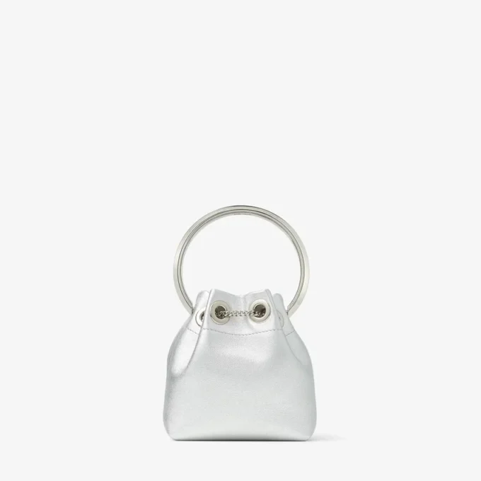 Micro Bon Bon silvermetallic nappa miniväska