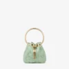 Micro Bon Bon Verde Satin och Jimmy Choo Lace Mini Bucket Bag