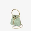 Micro Bon Bon Verde Satin och Jimmy Choo Lace Mini Bucket Bag