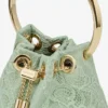 Micro Bon Bon Verde Satin och Jimmy Choo Lace Mini Bucket Bag