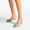 Mimmi Sling Back 50 Verde Slingbacks i glänsande nappaläder med jimmy choo-korsage i perforerat nappaläder