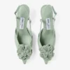 Mimmi Sling Back 50 Verde Slingbacks i glänsande nappaläder med jimmy choo-korsage i perforerat nappaläder