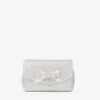 Mini-väska med mjuk rosett Mini-väska i elfenbensfärgad satin med kristallrosett Mini-väska med mjuk rosett Mini-väska i elfenbensfärgad satin med kristallrosett