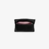 Mjuk kortplånbok med kedja Svart kortplånbok i satin med kristallrosett Mjuk kortplånbok med kedja Svart kortplånbok i satin med kristallrosett