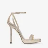Moza Platform 120 sandaler i Platinum Brilliance-tyg Moza Platform 120 sandaler i Platinum Brilliance-tyg