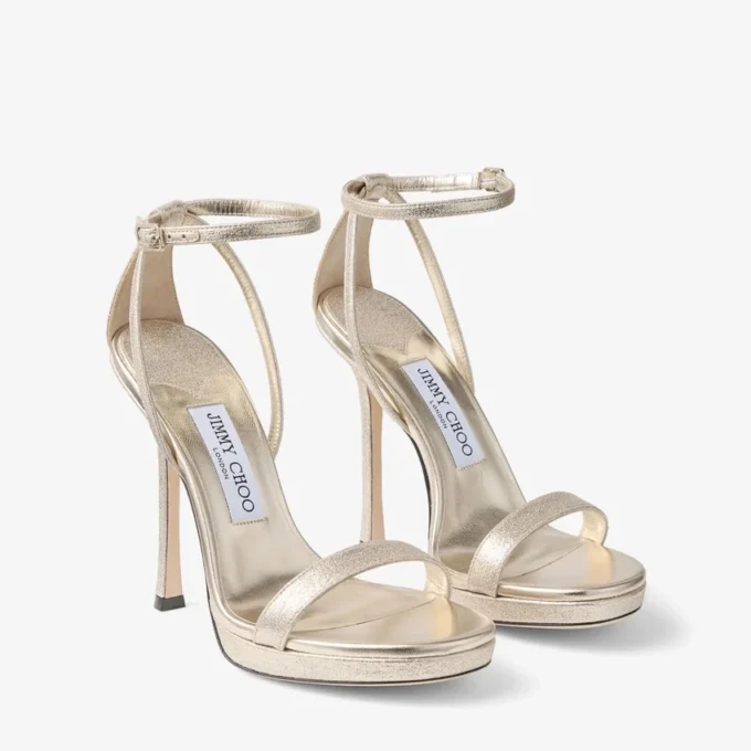 Moza Platform 120 sandaler i Platinum Brilliance-tyg Moza Platform 120 sandaler i Platinum Brilliance-tyg