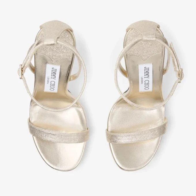 Moza Platform 120 sandaler i Platinum Brilliance-tyg Moza Platform 120 sandaler i Platinum Brilliance-tyg