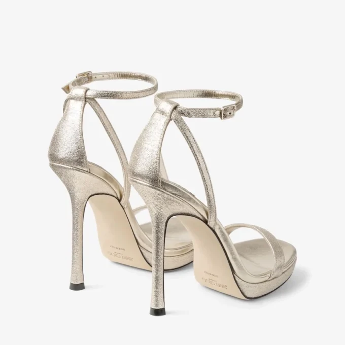 Moza Platform 120 sandaler i Platinum Brilliance-tyg Moza Platform 120 sandaler i Platinum Brilliance-tyg
