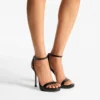 Moza Platform 120 Svarta sandaler i glansigt nappaläder Moza Platform 120 Svarta sandaler i glansigt nappaläder