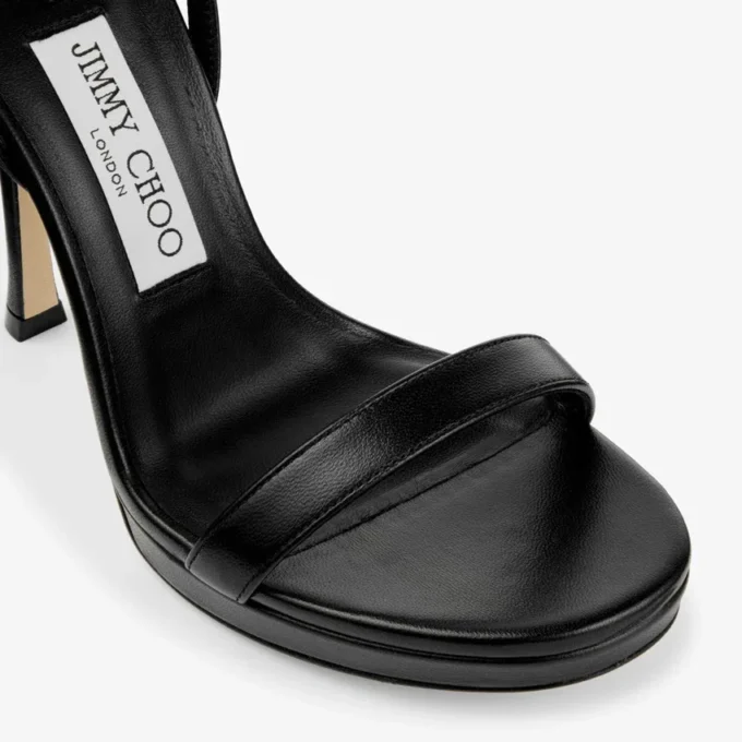Moza Platform 120 Svarta sandaler i glansigt nappaläder Moza Platform 120 Svarta sandaler i glansigt nappaläder