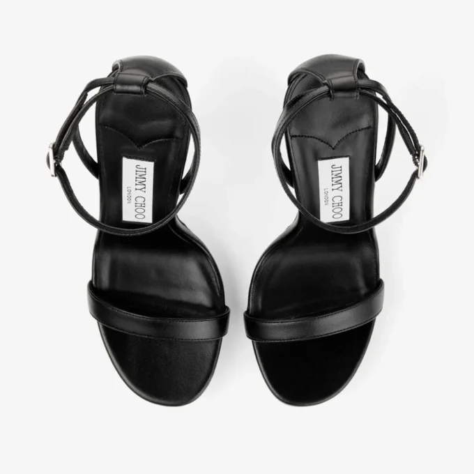 Moza Platform 120 Svarta sandaler i glansigt nappaläder Moza Platform 120 Svarta sandaler i glansigt nappaläder