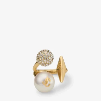 Multi Charm Ring Guldfinish Pärlring