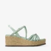 Nyra 60 Verde sandaler med kilklack i nappaläder