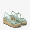 Nyra 60 Verde sandaler med kilklack i nappaläder