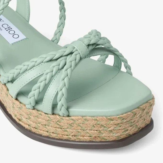 Nyra 60 Verde sandaler med kilklack i nappaläder