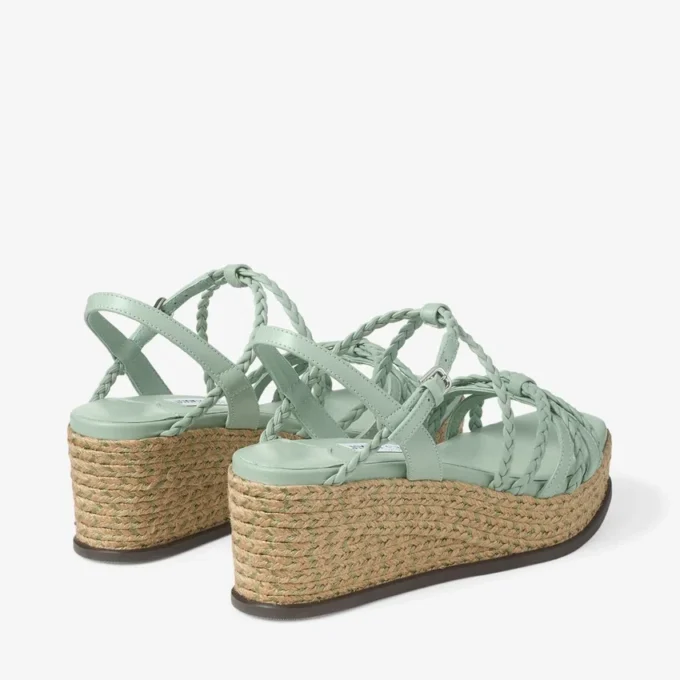 Nyra 60 Verde sandaler med kilklack i nappaläder