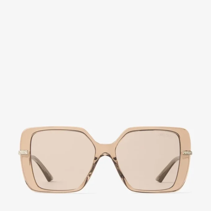 Pati genomskinliga solglasögon i beige